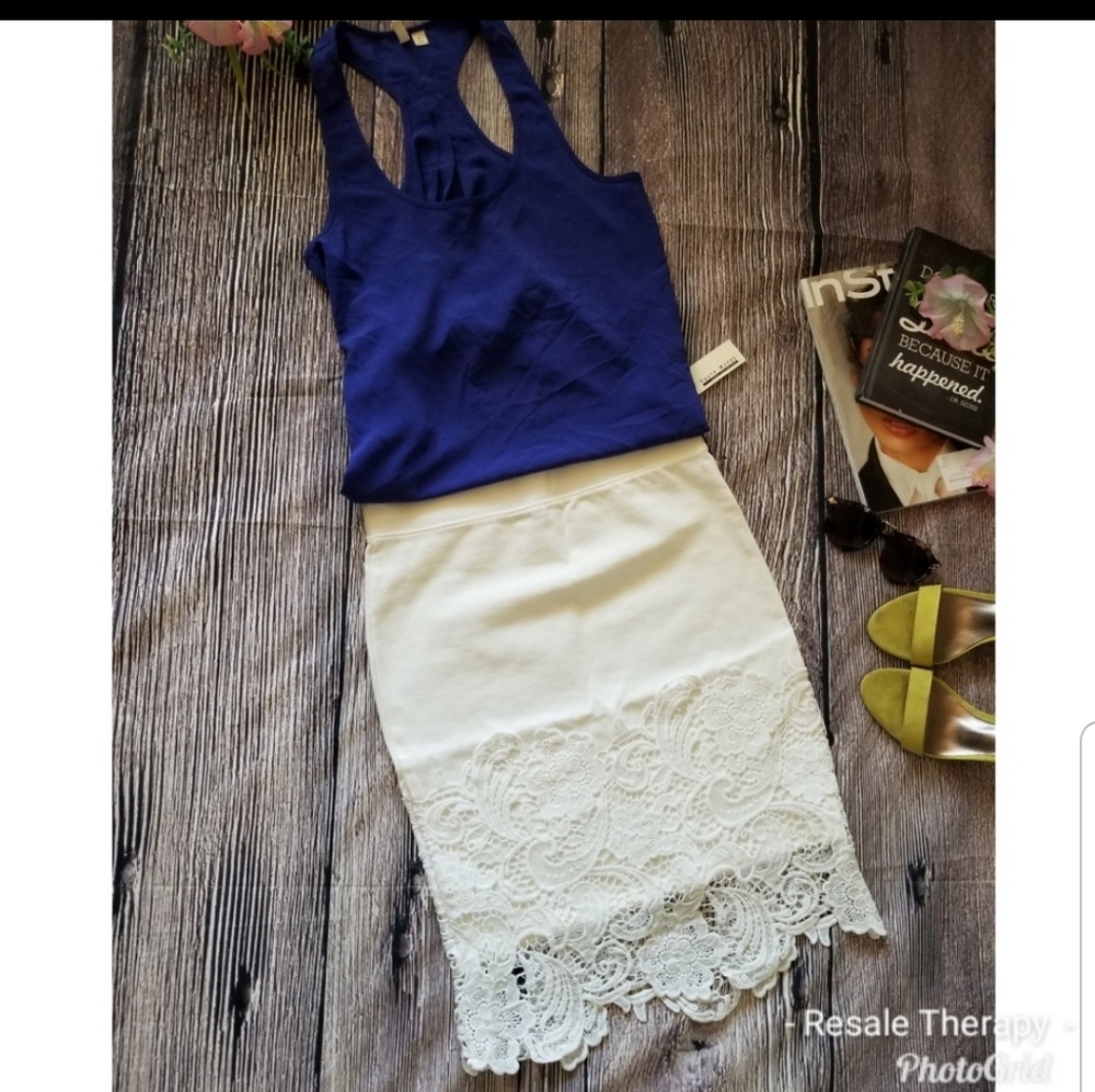 Frenchi Pretty Racer Back Tank Sz S